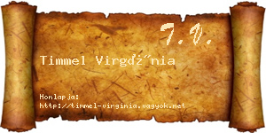 Timmel Virgínia névjegykártya